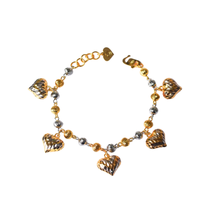 Bracelet Boba Sawi Love Stripes Gold Chrome