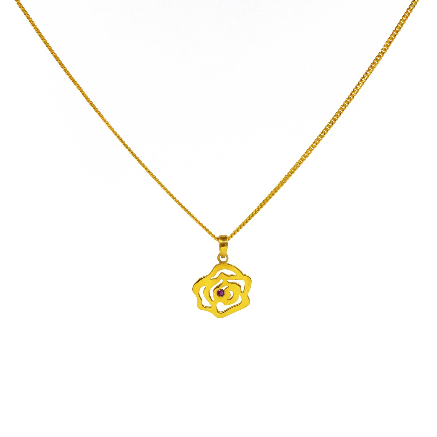 Necklace Rosa Single Diamond