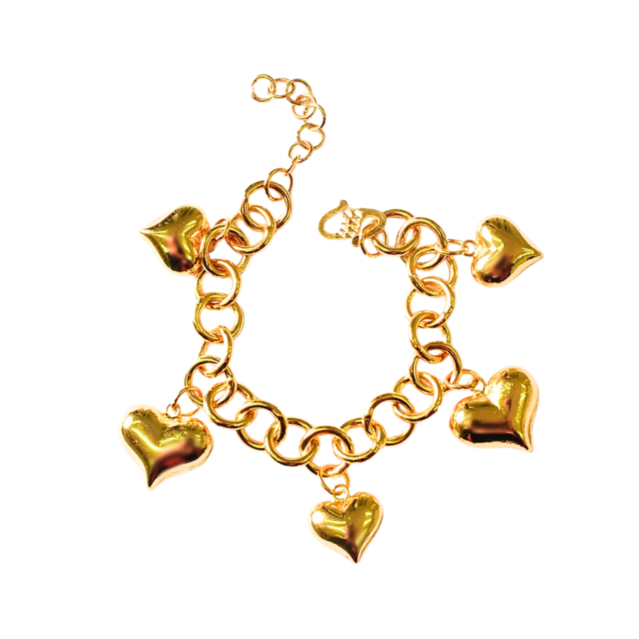 Bracelet Trend 5Love Plain 2+1.5CM Full Gold