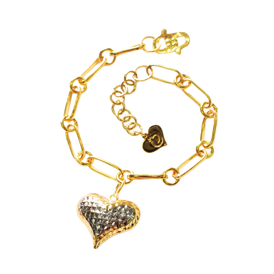 Bracelet Trend Paperclip Single Love Gold Chrome
