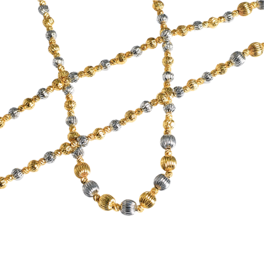 Necklace Trend Boba Mix Centre Big Gold Chrome
