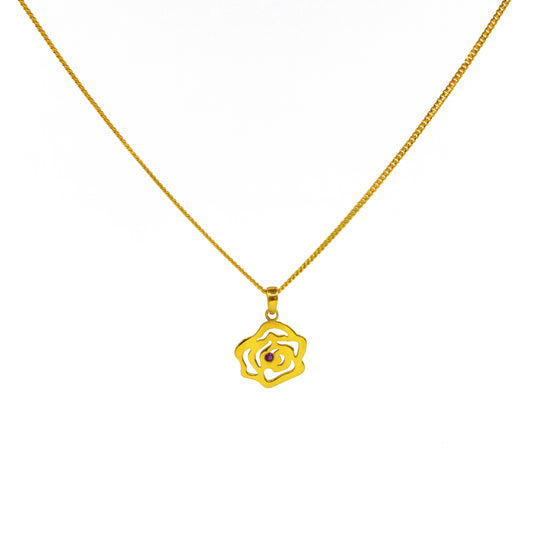 Necklace Rosa Single Diamond