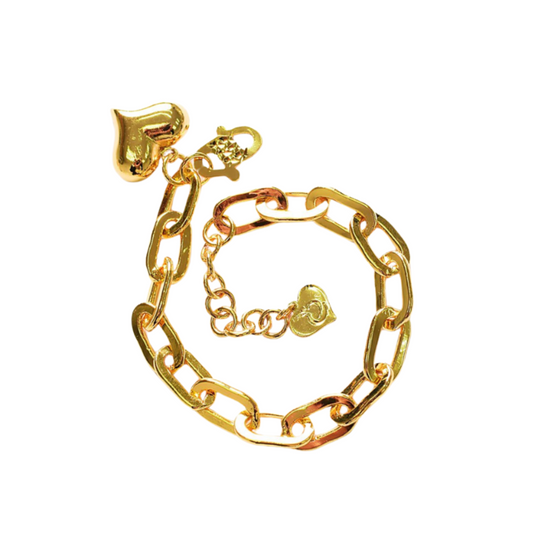Bracelet Trend Paper Cilp Single Love Full Gold