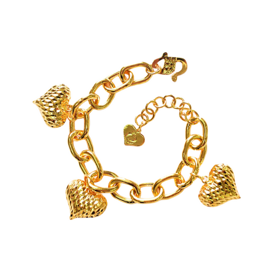 Bracelet Trend Paperclip 3 Love Full Gold