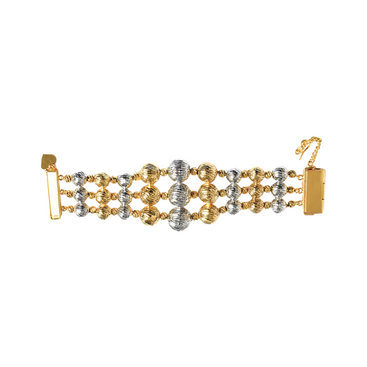 Bracelet Type A-Centre Big 3 Line Gold Chrome