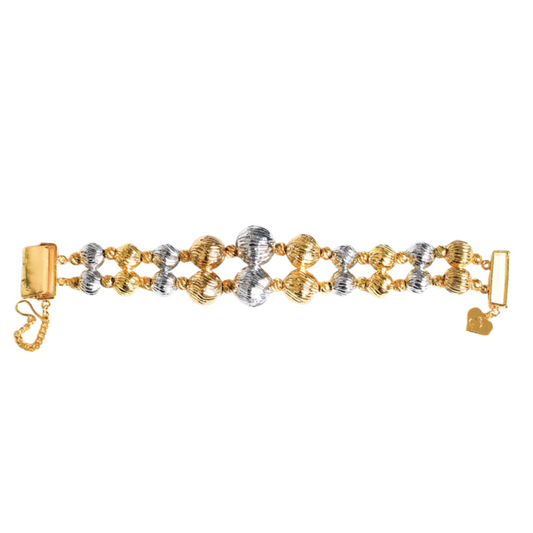 Bracelet Type B-Centre Big 2 Line Gold Chrome
